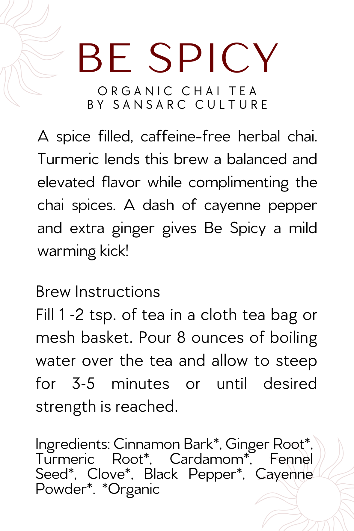 Altar-Be Spicy Herbal Chai