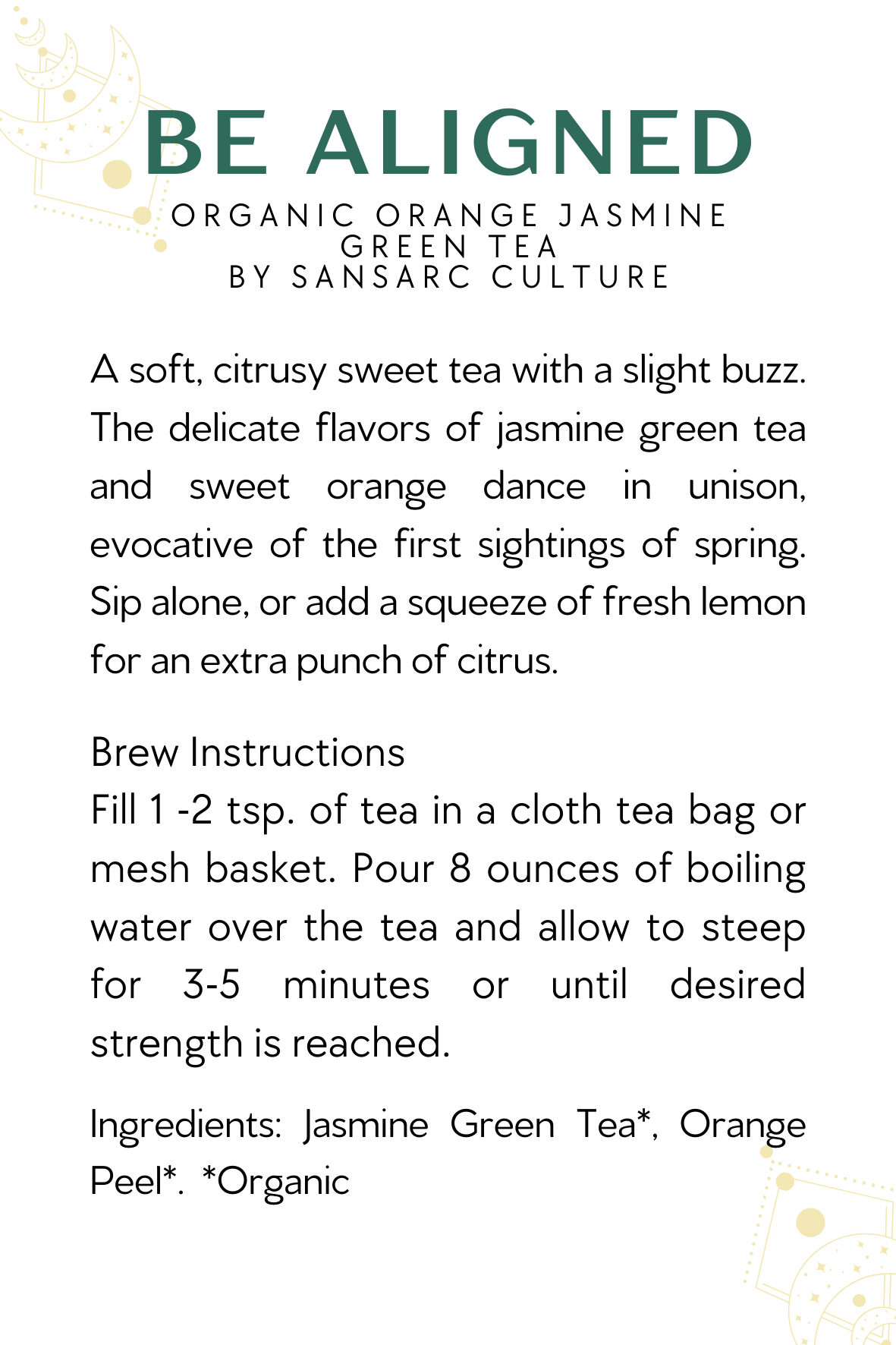 Altar-Be Aligned: Orange Jasmine Green Tea