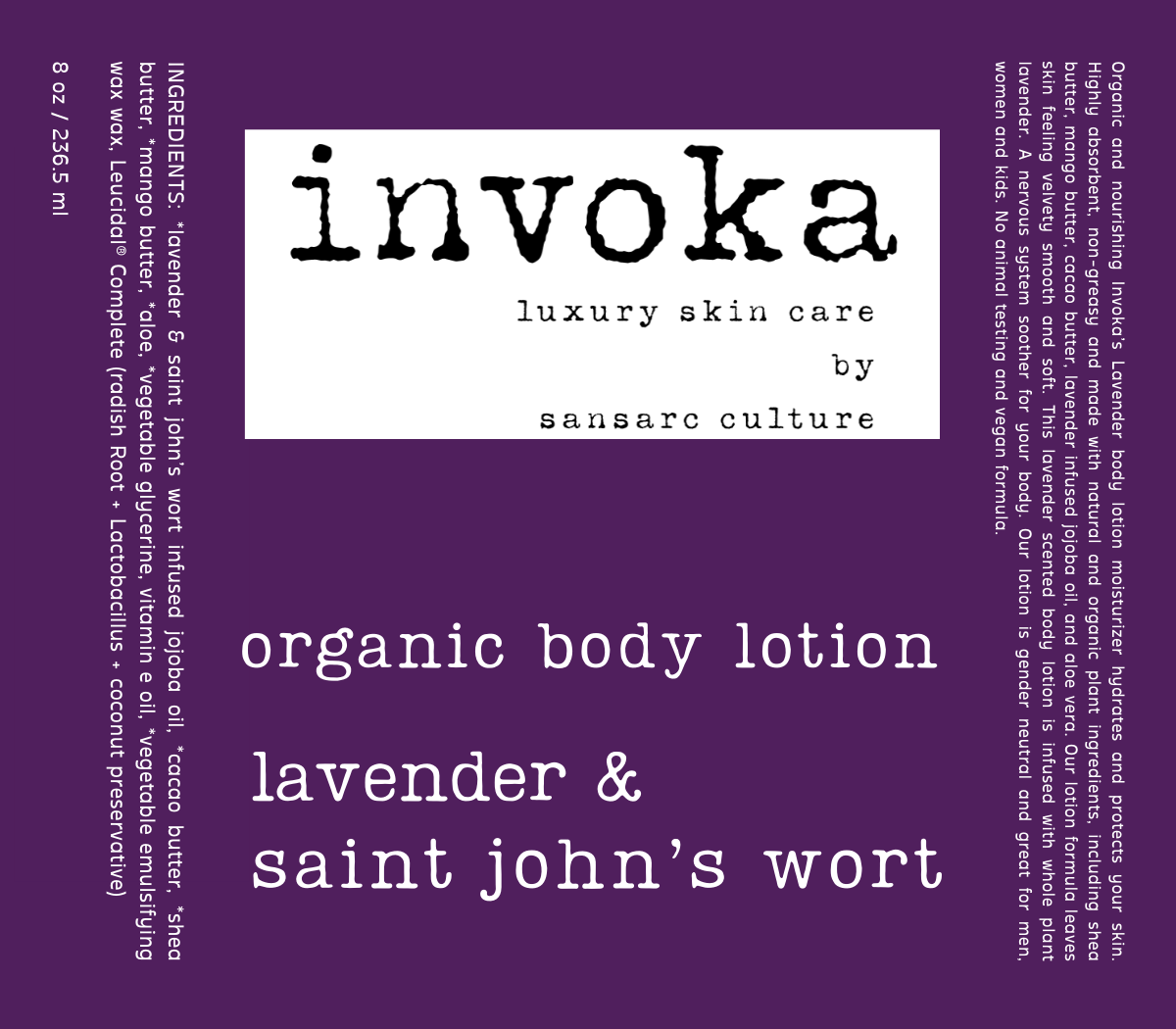 Invoka Lavender & Saint John's Wort Whipped Organic Body Lotion ...